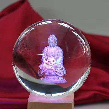 Boule de Cristal Lumineuse en Forme de Lune 46