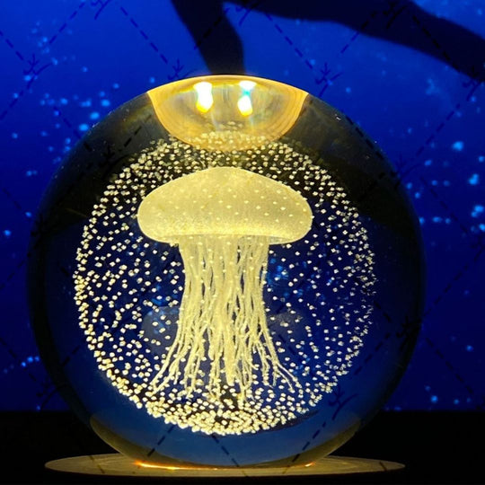 Boule de Cristal Lumineuse en Forme de Lune 48