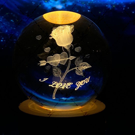 Boule de Cristal Lumineuse en Forme de Lune 50