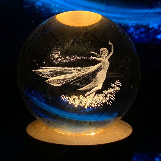 Boule de Cristal Lumineuse en Forme de Lune 9