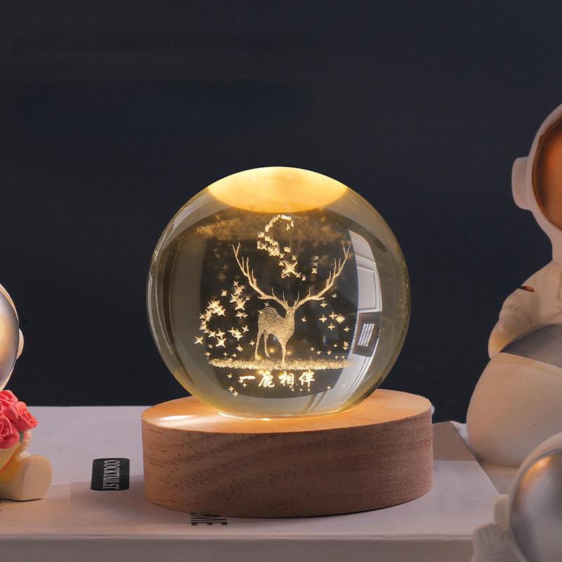 Boule de cristal 3D lumineuse pour décoration 11