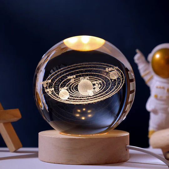 Boule de cristal 3D lumineuse pour décoration 3