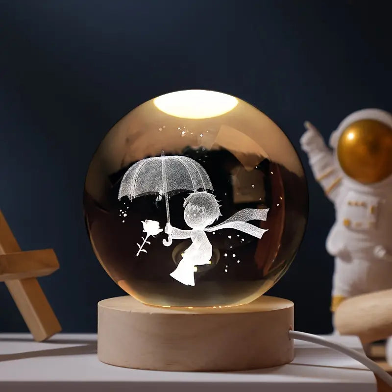 Boule de cristal 3D lumineuse pour décoration 6