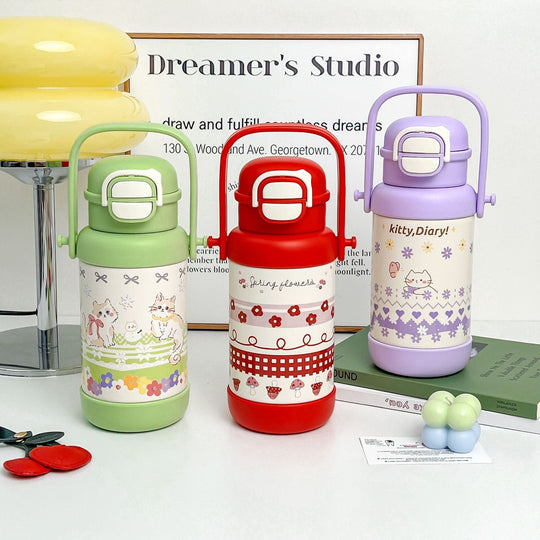 Bouteille Isotherme Femme Design Amusant avec Poignée Ergonomique 1