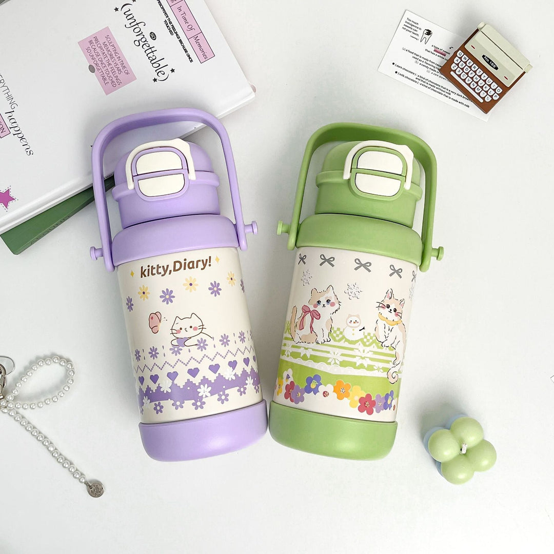 Bouteille Isotherme Femme Design Amusant avec Poignée Ergonomique 2