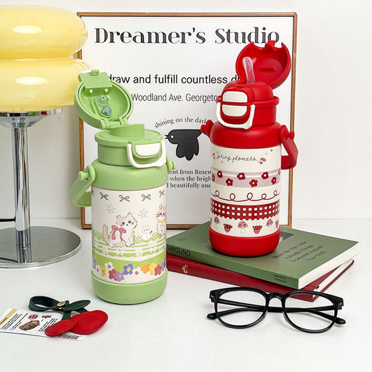 Bouteille Isotherme Femme Design Amusant avec Poignée Ergonomique 4
