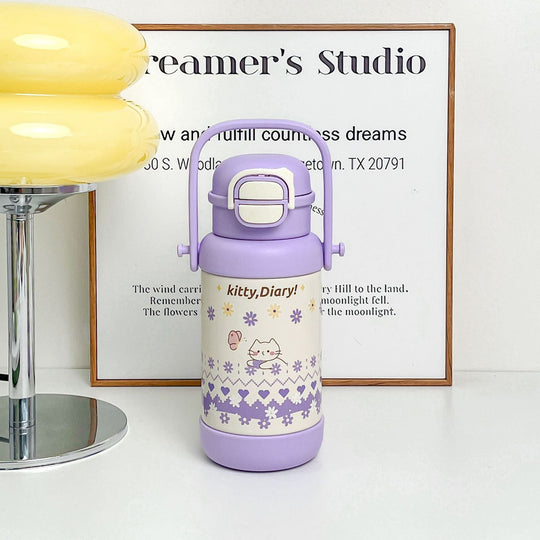 Bouteille Isotherme Femme Design Amusant avec Poignée Ergonomique 5