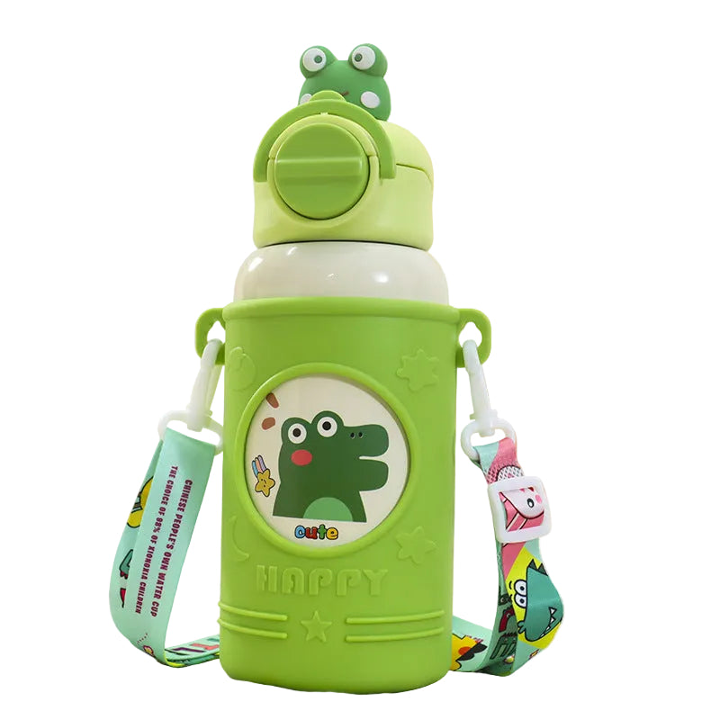 Bouteille Isotherme Femme Motif Grenouille 1L Portable et Pratique 0