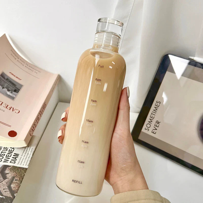 Bouteille à Boire en Verre avec Minuteur Transparent 1