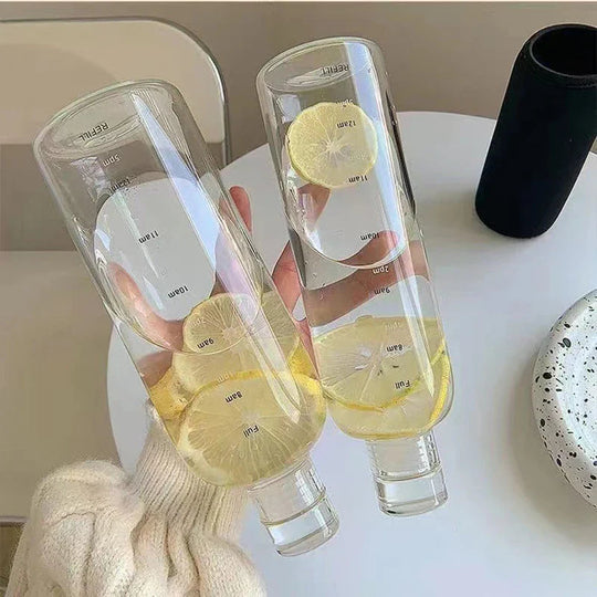 Bouteille à Boire en Verre avec Minuteur Transparent 4