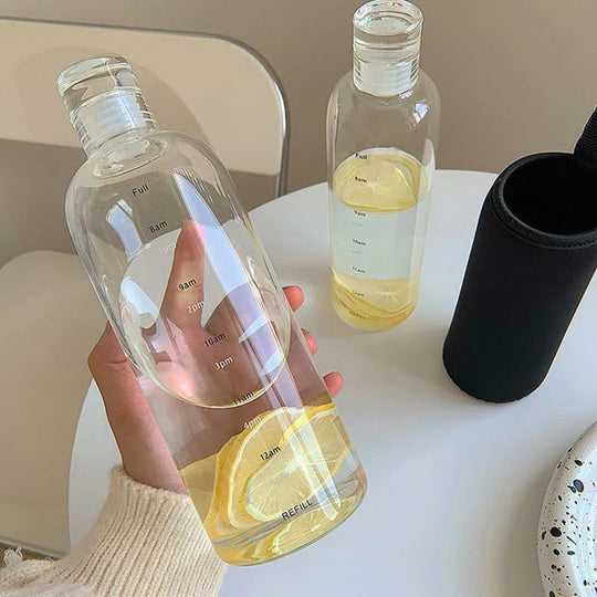 Bouteille à Boire en Verre avec Minuteur Transparent 5