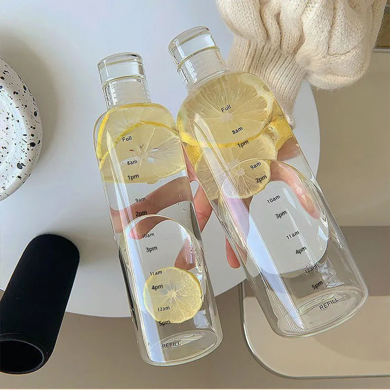 Bouteille à Boire en Verre avec Minuteur Transparent 6