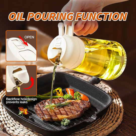 Bouteille à Huile D'Olive 2 En 1 Verre Multifonctionnelle 470 Ml 6