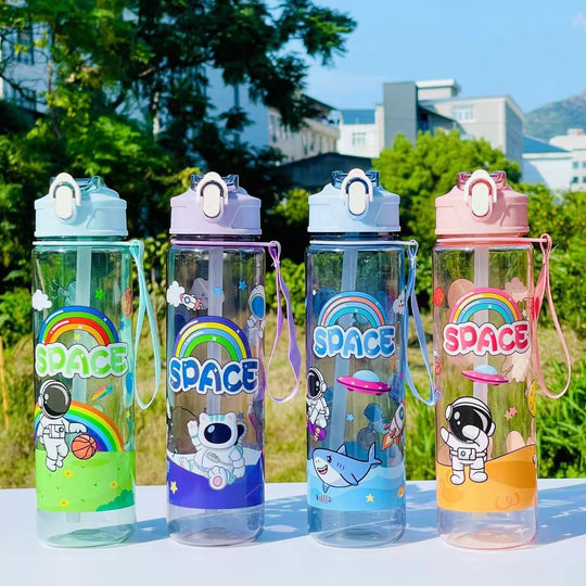 Bouteille d'Eau Femme Pratique et Tendance 500 ml avec Paille Intégrée 1