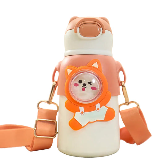 Bouteille d'Eau Unisexe Pratique avec Motif Animal et Ouverture Rabattable 0