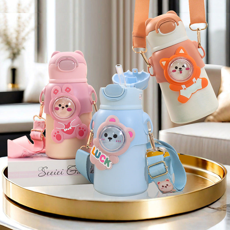 Bouteille d'Eau Unisexe Pratique avec Motif Animal et Ouverture Rabattable 1