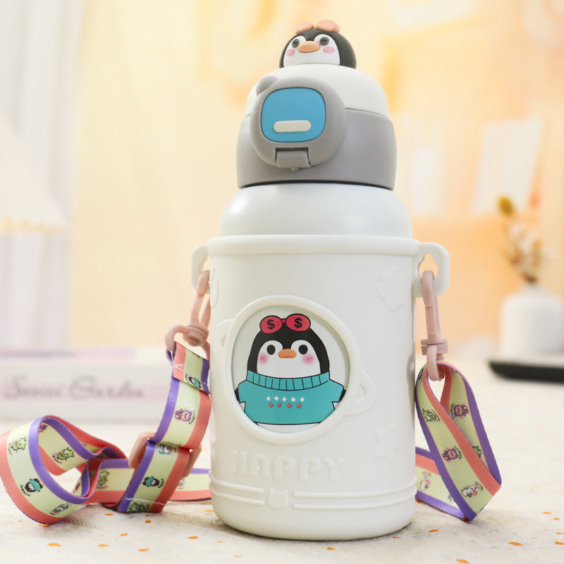 Bouteille d'Eau Unisexe Pratique avec Motif Animal et Ouverture Rabattable 6