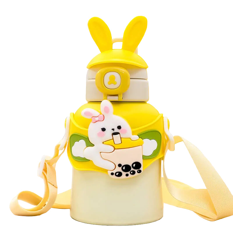 Bouteille d'eau Isotherme Femme Motif Lapin Coloré 0