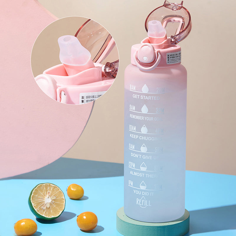 Bouteille d'eau Motivante avec Paille 7