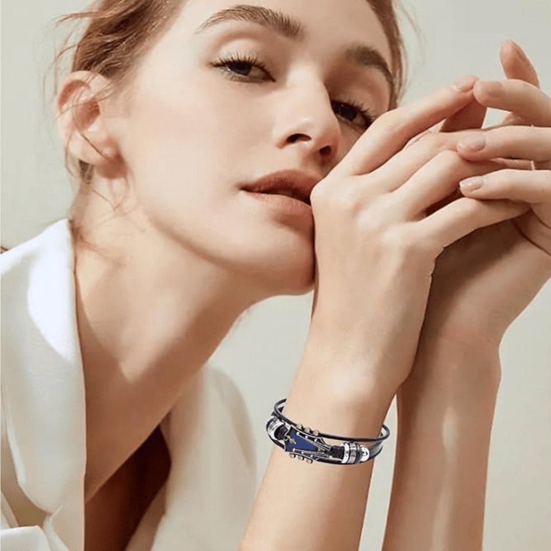 Bracelet en cuir inspiré de la guitare pour hommes et femmes 2