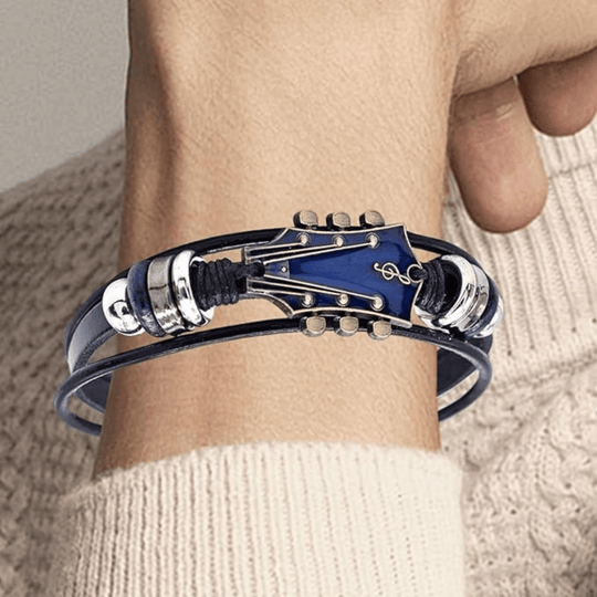 Bracelet en cuir inspiré de la guitare pour hommes et femmes 6