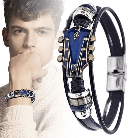 Bracelet en cuir inspiré de la guitare pour hommes et femmes 7