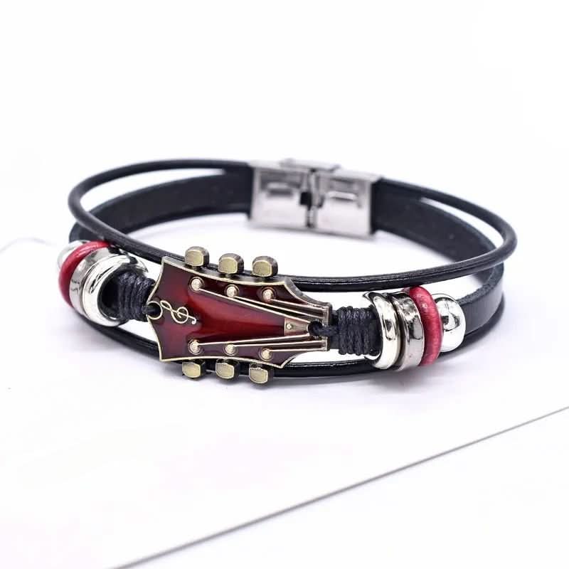 Bracelet en cuir inspiré de la guitare pour hommes et femmes 9