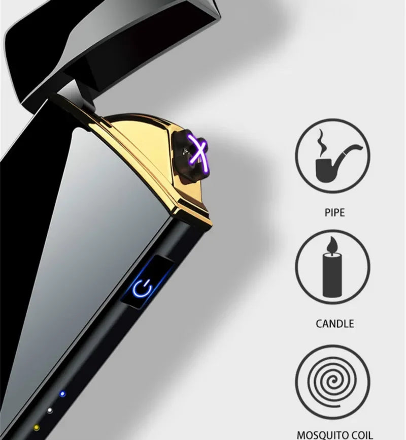 Briquet Plasma Rechargeable USB Résistant au Vent Design Moderne en Métal 2