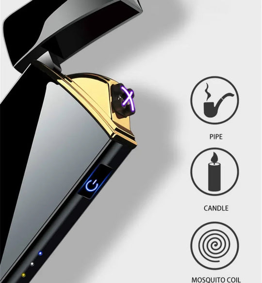 Briquet Plasma Rechargeable USB Résistant au Vent Design Moderne en Métal 2