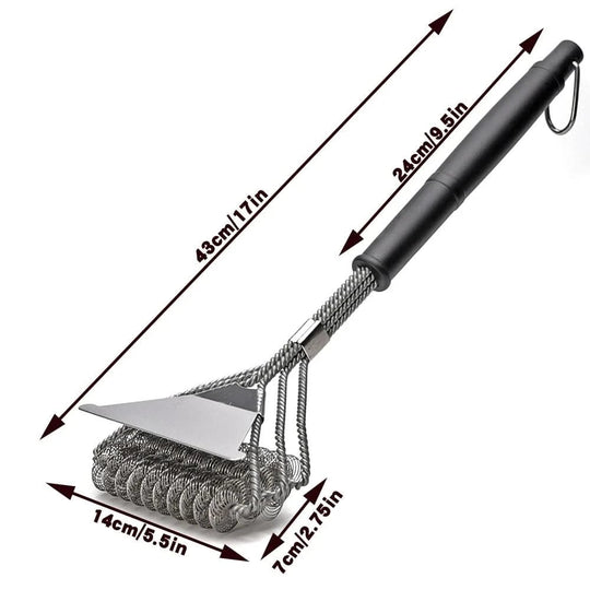 Brosse Barbecue Ergonomique Avec Grattoir Intégré Pour Un Nettoyage Efficace 3