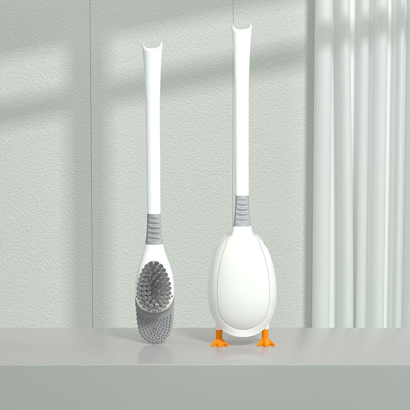 Brosse WC Silicone Design Ergonomique avec Tête à 360° pour Accessoires Toilette 0