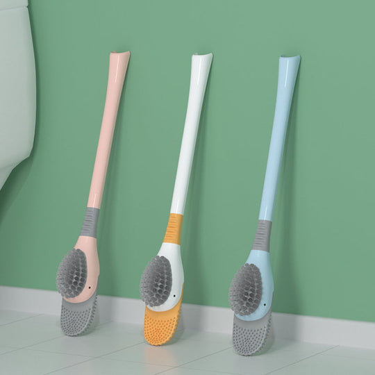 Brosse WC Silicone Design Ergonomique avec Tête à 360° pour Accessoires Toilette 2