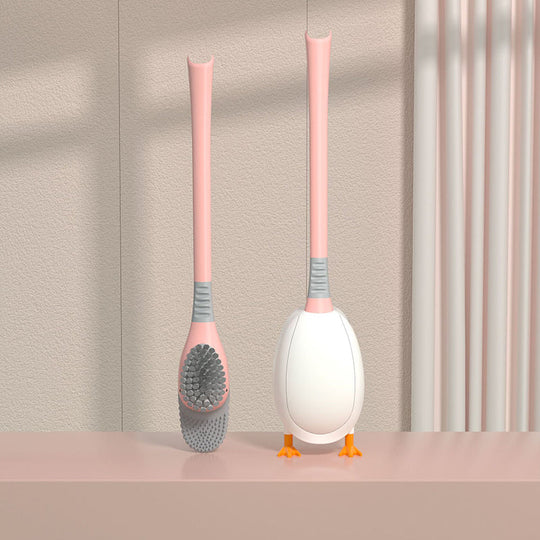 Brosse WC Silicone Design Ergonomique avec Tête à 360° pour Accessoires Toilette 9