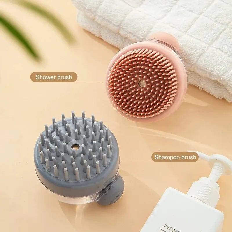 Brosse de Bain pour Chiens avec Distributeur de Shampoing 1