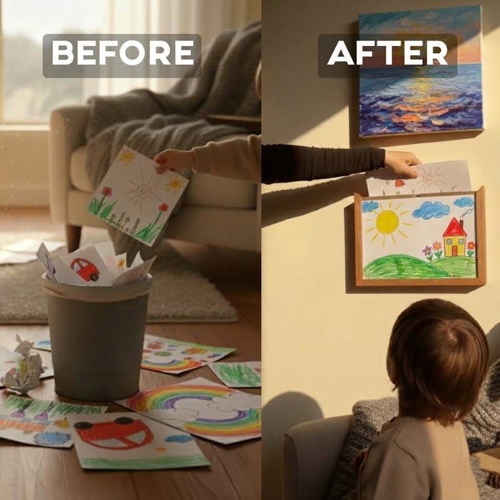 Cadre d'affichage en bois pour enfants avec rangement 6
