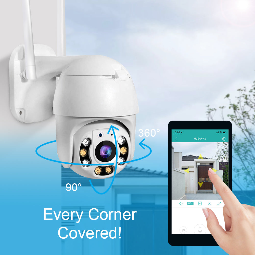 Caméra de Surveillance Extérieure WiFi 360° avec Vision Panoramique et Détection de Mouvement 2