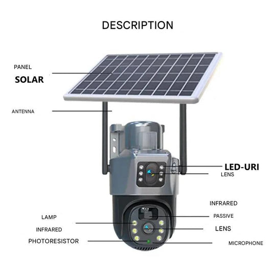Caméra de sécurité sans fil 4K avec panneau solaire 3