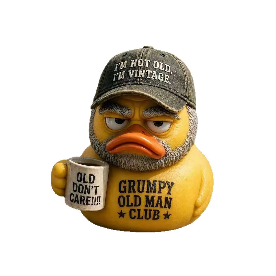 Canard Décoratif Rigolo avec Chapeau et Tasse Vintage 5