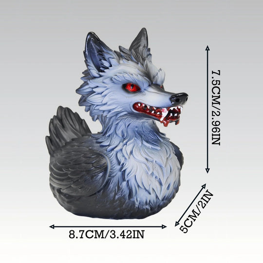 Canard en caoutchouc motif loup pour décoration originale 0