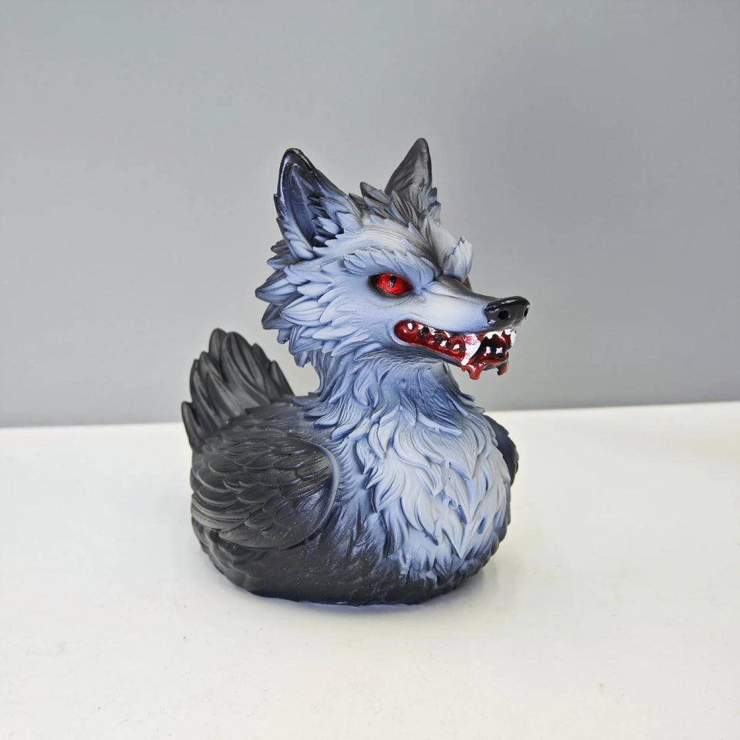 Canard en caoutchouc motif loup pour décoration originale 2