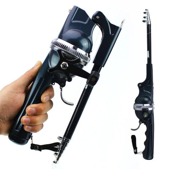 Canne à Pêche Pliable avec Moulinet Intégré 0