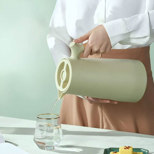 Carafe en Verre Double Paroi avec Poignée en Bois 2