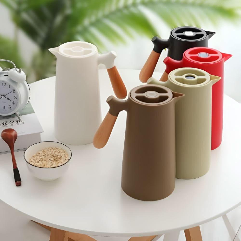 Carafe en Verre Double Paroi avec Poignée en Bois 5
