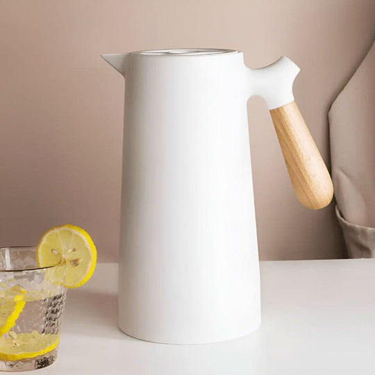 Carafe en Verre Double Paroi avec Poignée en Bois 9