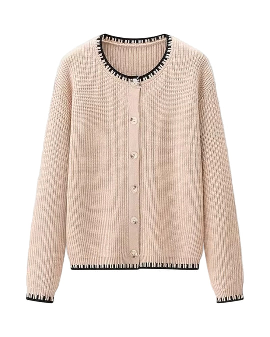 Cardigan Femme Col Rond Boutonné 0