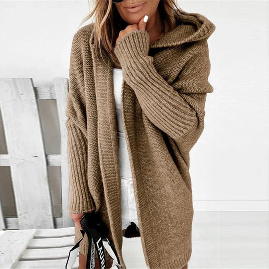 Cardigan Femme Oversize en Laine avec Capuche 2