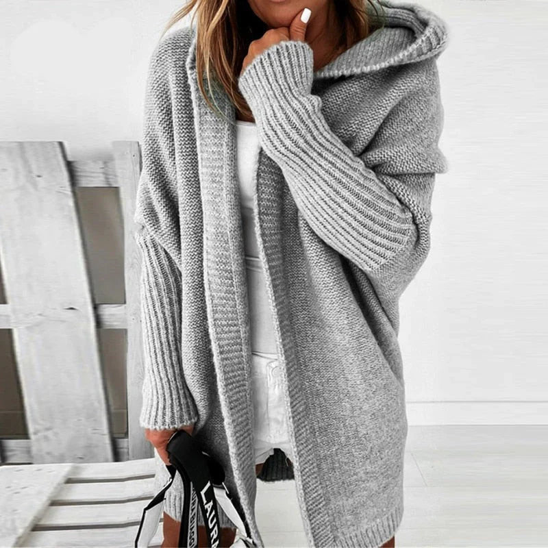 Cardigan Femme Oversize en Laine avec Capuche 3