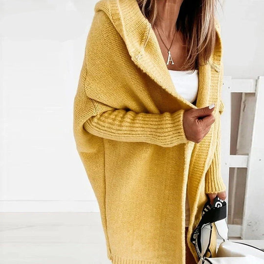Cardigan Femme Oversize en Laine avec Capuche 4