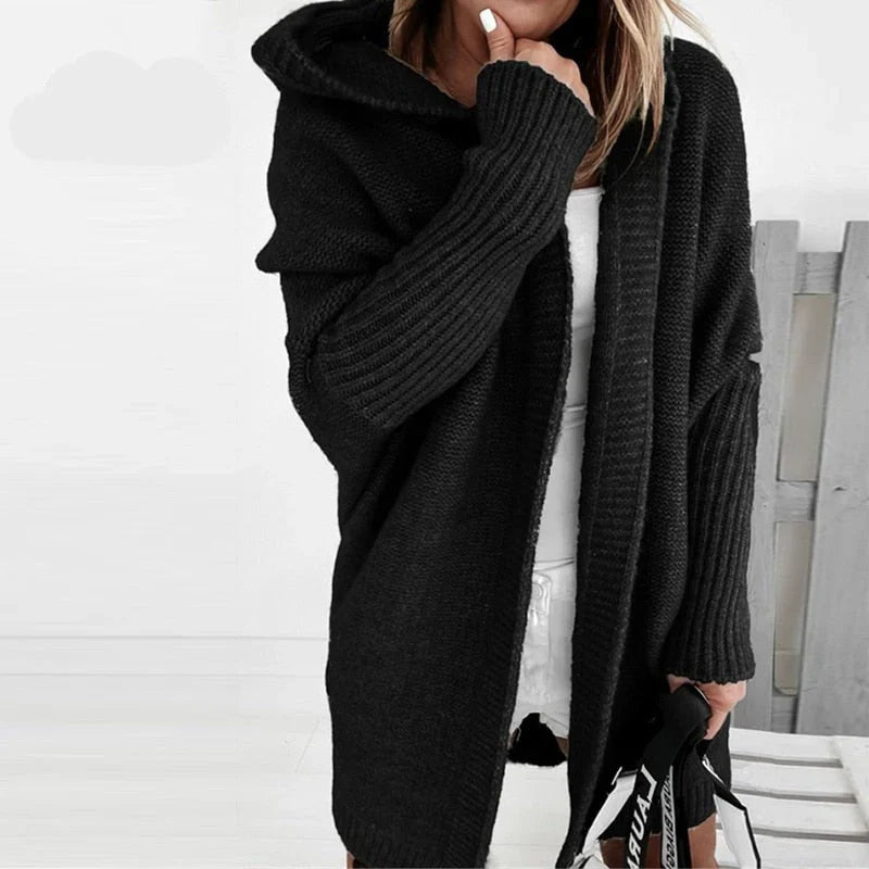 Cardigan Femme Oversize en Laine avec Capuche 5