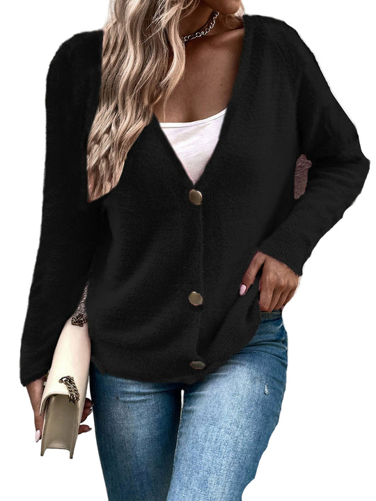 Cardigan Femme en Laine Mélangée à Col V 5